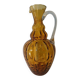 Ancient large twisted amber glass vase blown Murano 19th century