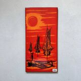 Mid-century wall art, Fat Lava wall plate by Bay Keramik