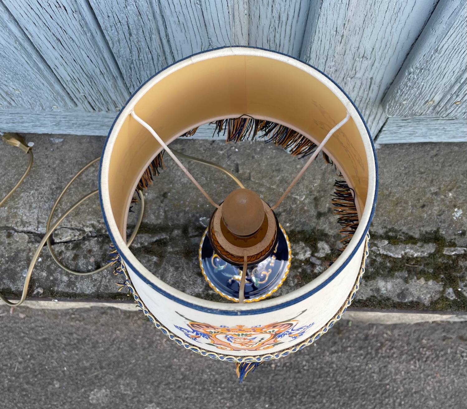 Candle holder lamp from Gien converted into a lamp,
