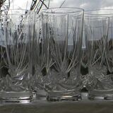 Lot de 6 verres à orangeade en cristal de daum france. modèle sorcy gravé.