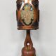 French vintage copper fractal resin table lamp Accolay 'Brutalist'