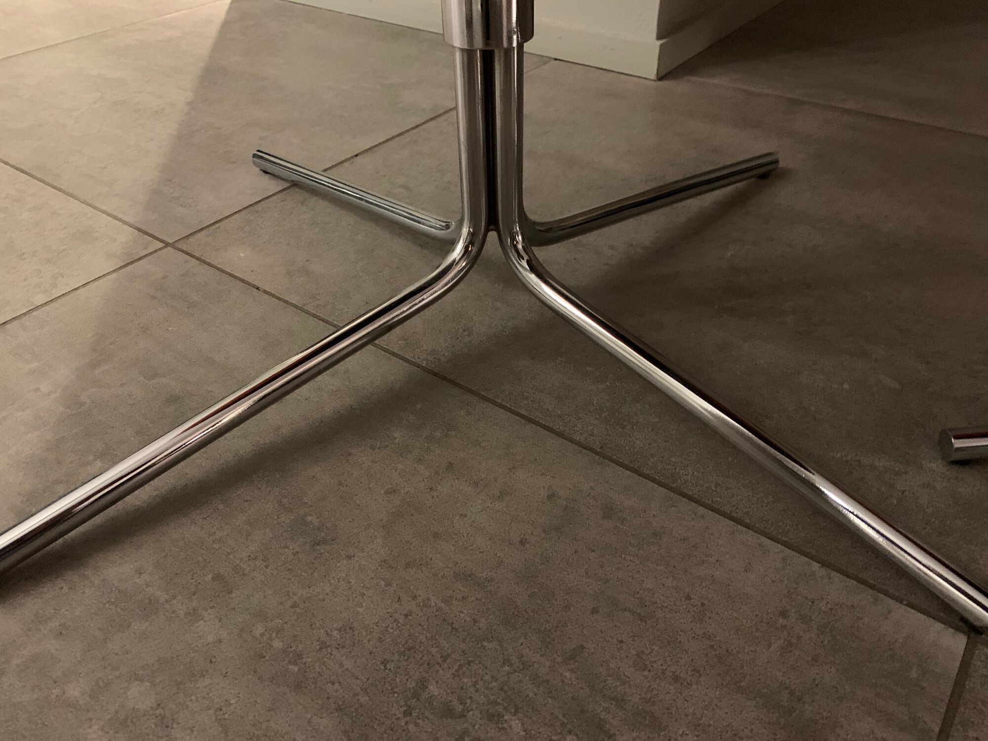 Italian leather chair foot swivel stainless metal