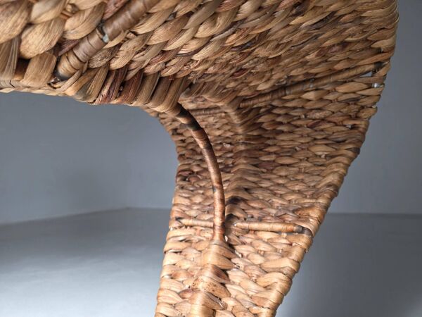 Chaise sculpturale en ''S'' en feuilles de bananier par Marzio Checchi
