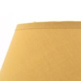 Lampe boule en grès de Guy Baudat, abat jour jaune, années 70