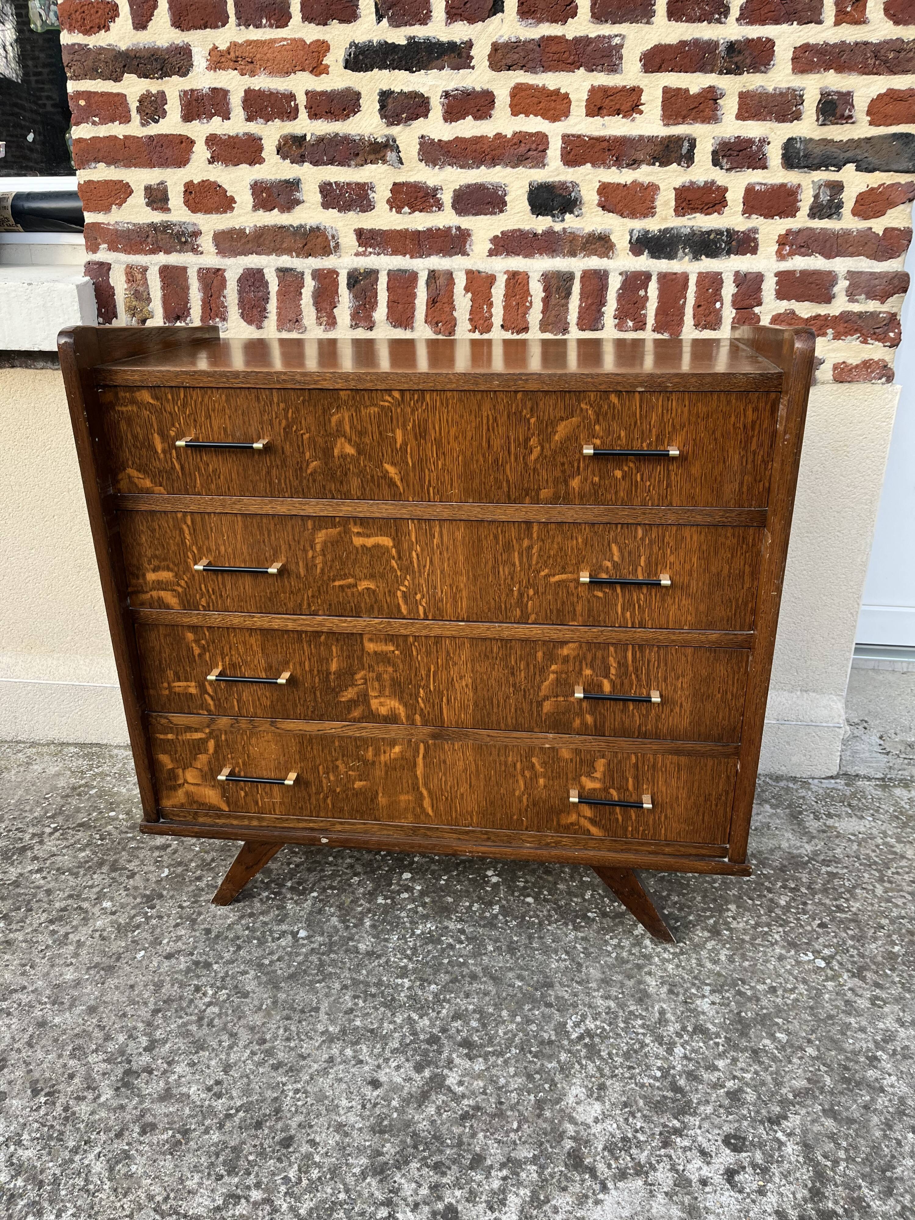 Vintage chest of drawers compass feet