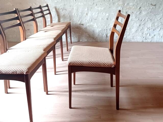 6 teak chairs from Meredew furniture, vintage Scandinavian, 1960s