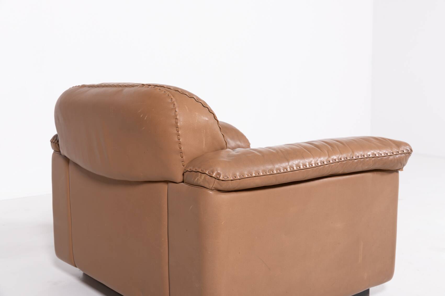 De Sede DS 101 brown leather lounge chairs, 1970's
