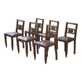Ensemble de 6 chaises en chêne 1950’s