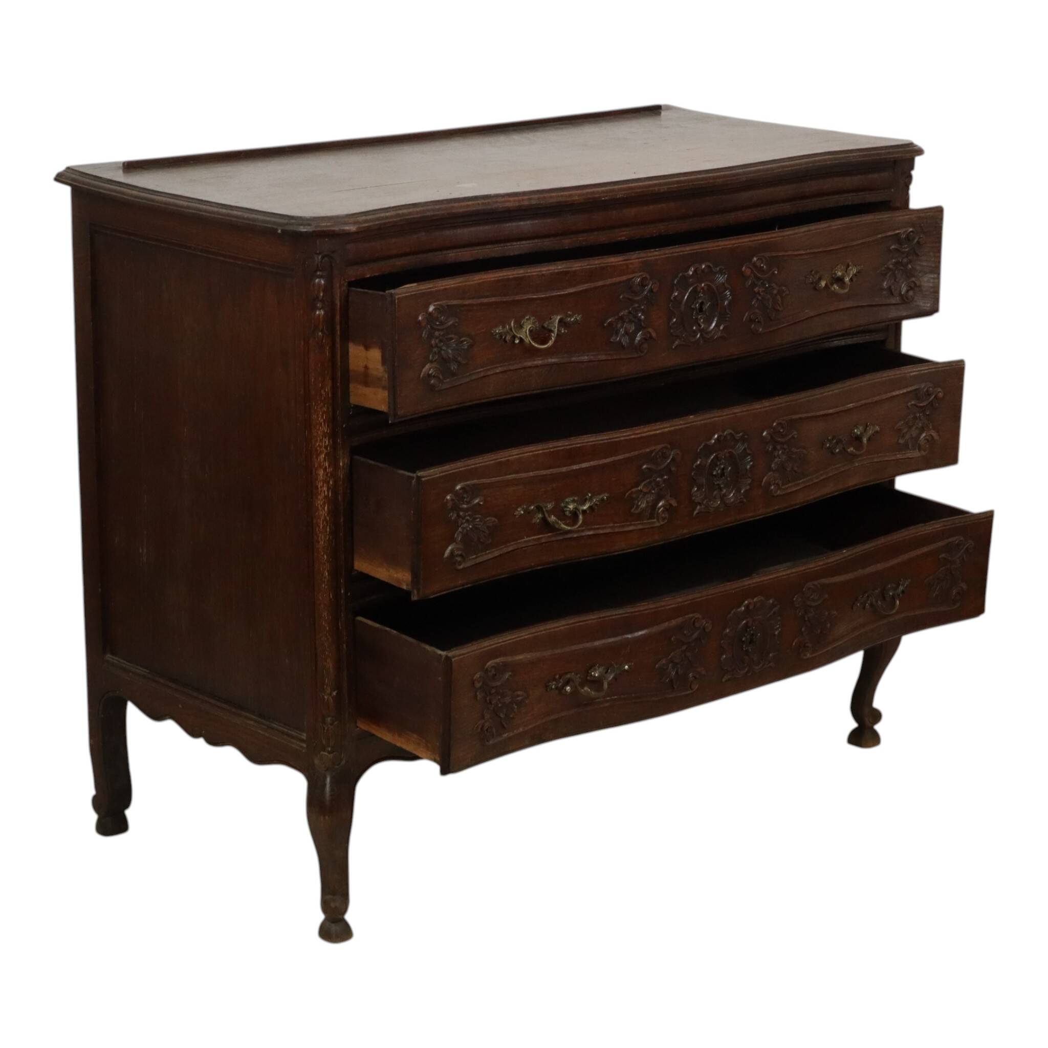 Commode en chêne massif antique France 19e siècle