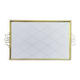 Antique gold metal mirror tray – gold diamond decoration