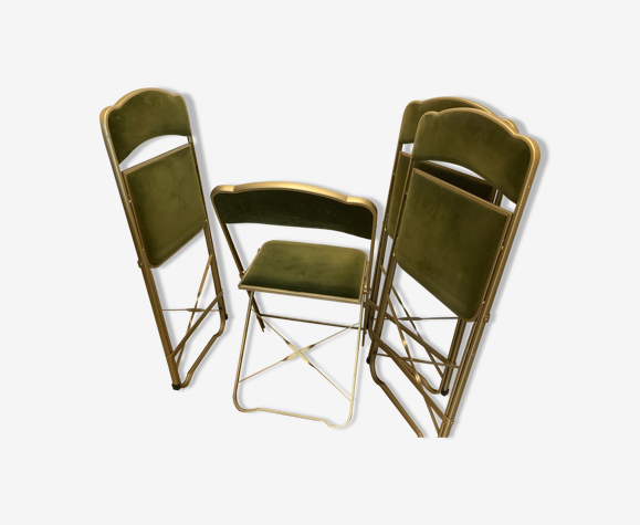 Lot 4 chaises pliantes métal
