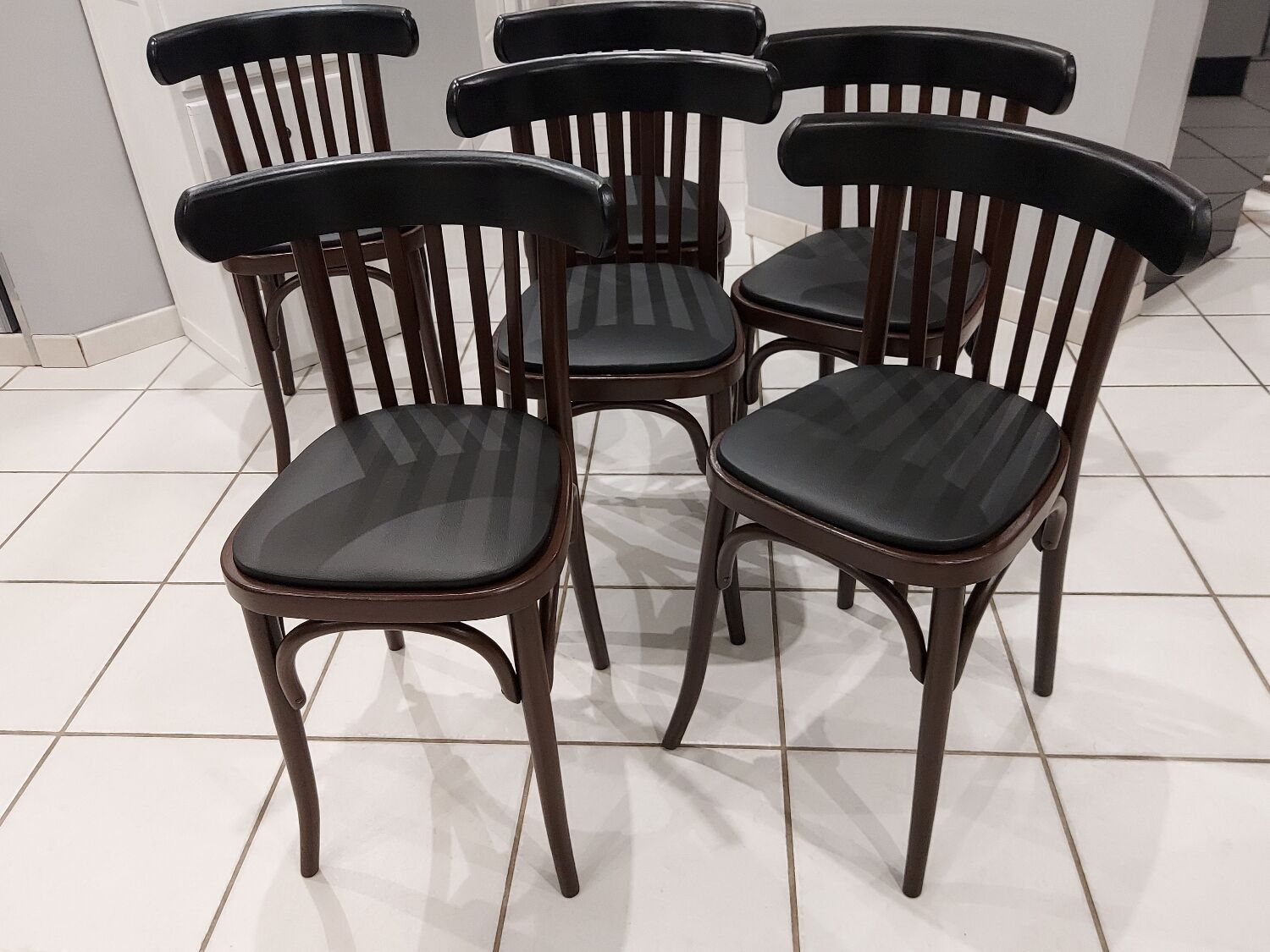 Set of 6 bistro chairs from the 1970s