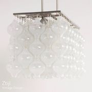 Lampe suspendue Tulipan avec 162 éléments en verre, Autriche années 1960 | Objet unique