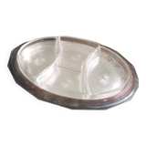 Silver metal aperitif serving tray