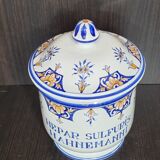 Pharmacy pot in Malicorne earthenware