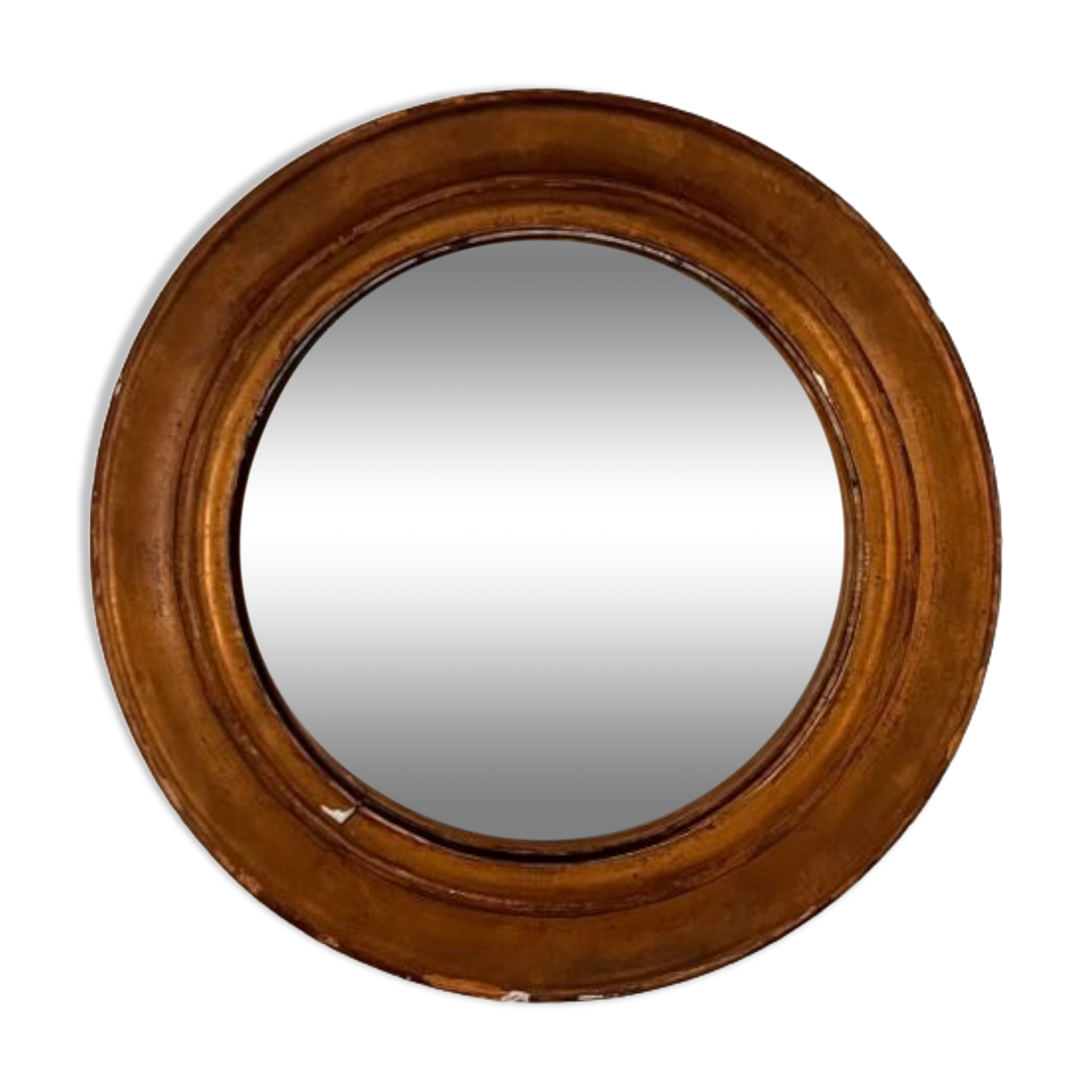 Witch's mirror with wood frame and curved ice
