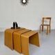 Set of 3 nesting coffee tables in thermoformed wood, 80s design