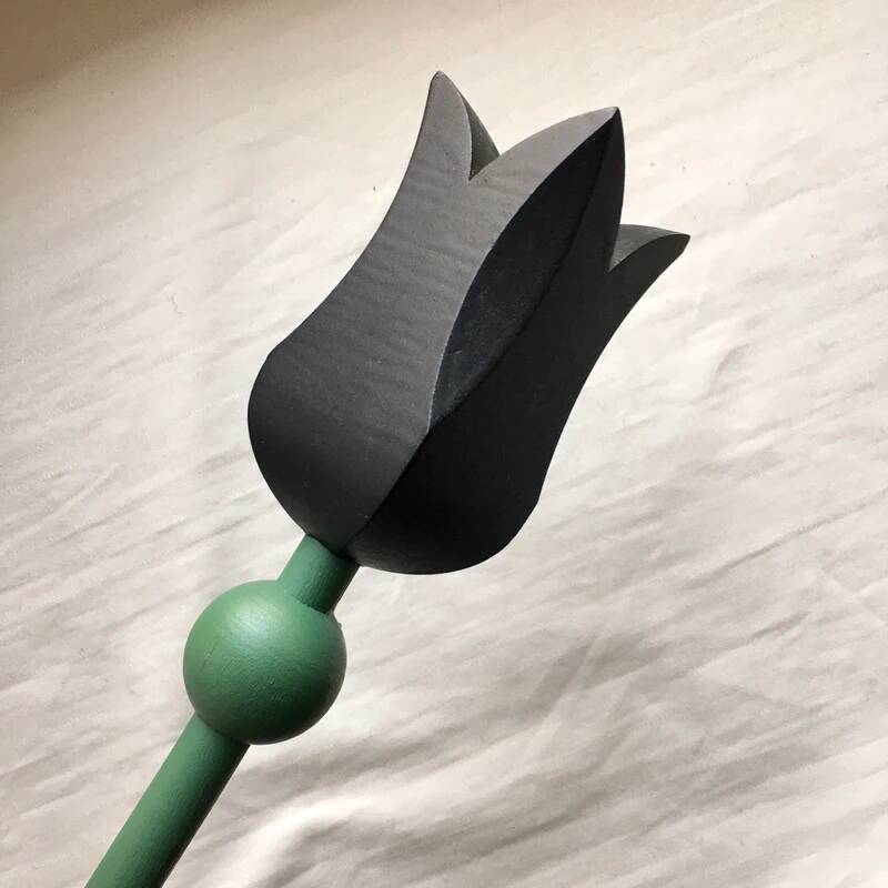 Scandinavian Wooden Tulip Candle Holders - Vintage 90s