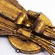 Gold leaf gilded metal wheat sheaf wall light 1950