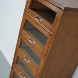 Vintage German Beech / Oak Haberdashery Shop Cabinet / Vitrine, 1950s