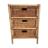 Chiffonnier en rotin et osier