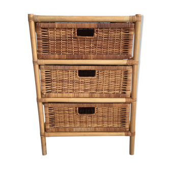 Chiffonnier en rotin et osier