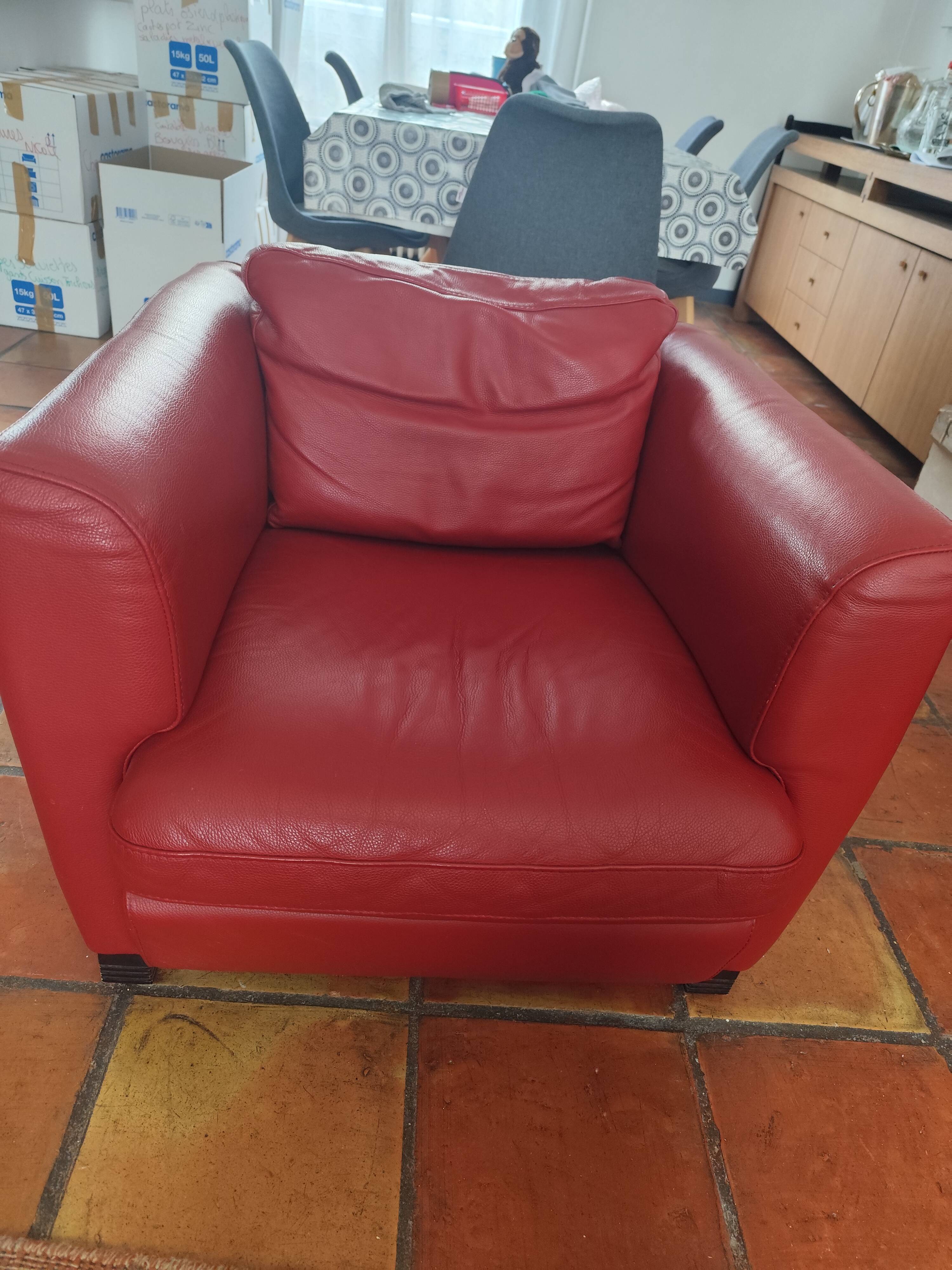 Roche Bobois leather armchair