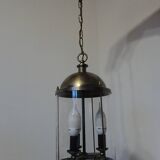 Metal and glass pendant light
