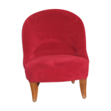 Red velvet toad armchair