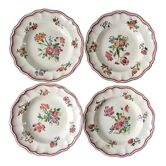 4 assiettes creuses Terre de Fer Longchamp Saxe début XXème