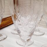 Set 8 coupes champagne verre ciselé