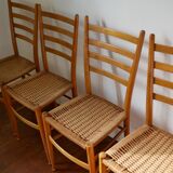Chairs made of wood and rope