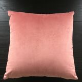 Pink cushion embroidered palm trees