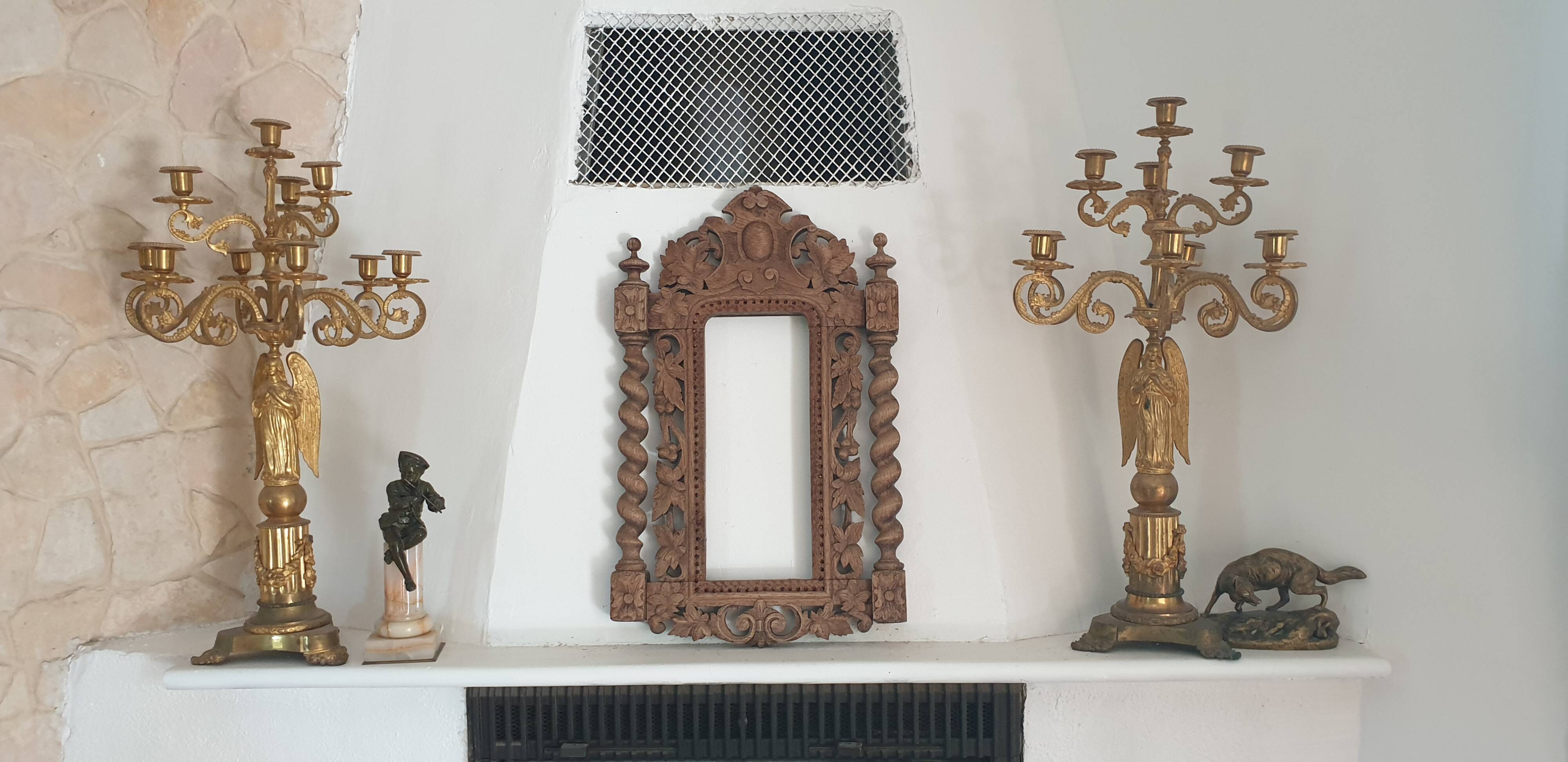 Wooden door pediment vintage sculpture wall art antique