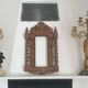 Fronton de porte en bois sculpture vintage wall art antique