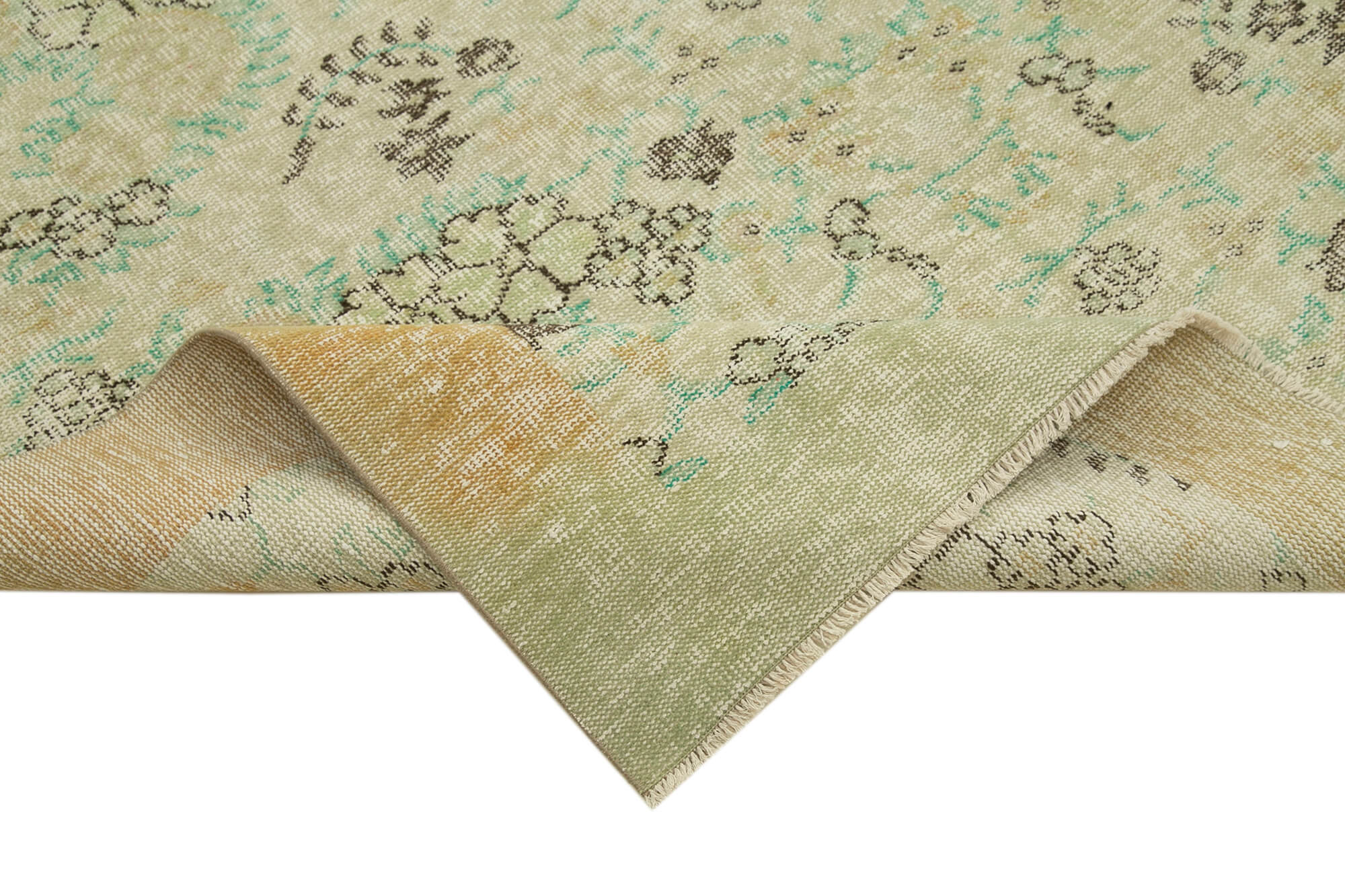 Handmade wool oriental beige rug 181 cm x 327 cm