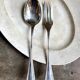 2 Christofle silver-plated serving cutlery, "Spatours" pattern.