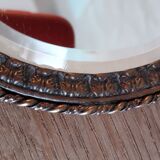 Old brass hand mirror - 25x12cm