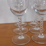 Series of twisted stemmed glasses in Arques crystal