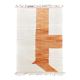 Kilim berbère marocain écru à motif orange chiné 350x236cm