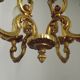 French Vintage Bronze Art Nouveau Style 4 Light 4 Sided Cage Chandelier
