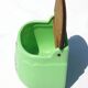 Vintage Ceramic and Wood Salt Box - Rare green color