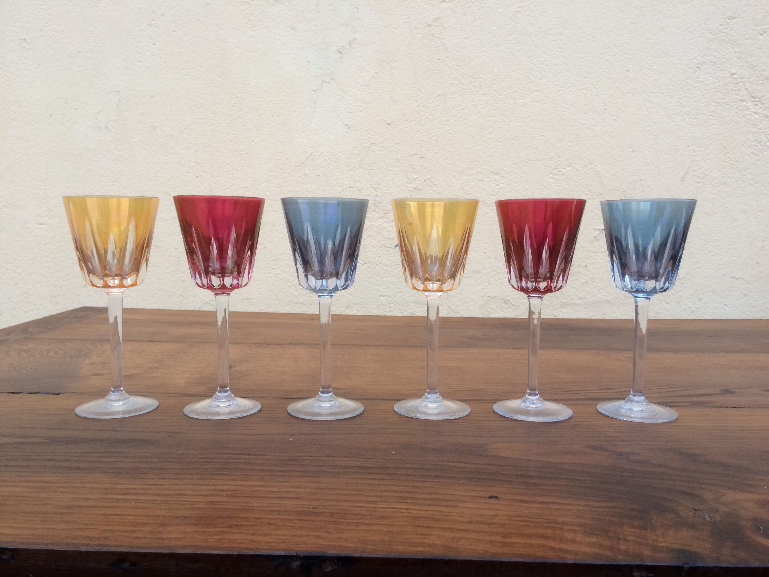 Colored wine glasses