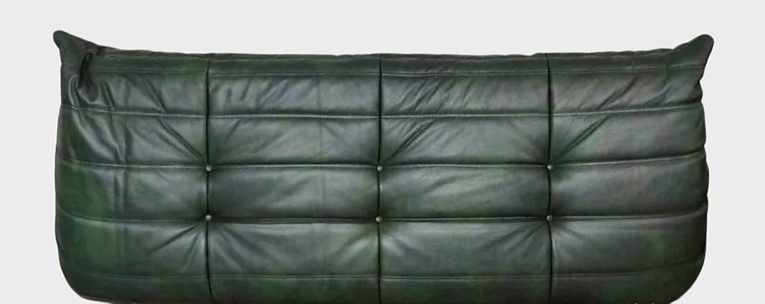 Three-seater leather canapé togo – Ligne Roset - circa 1990