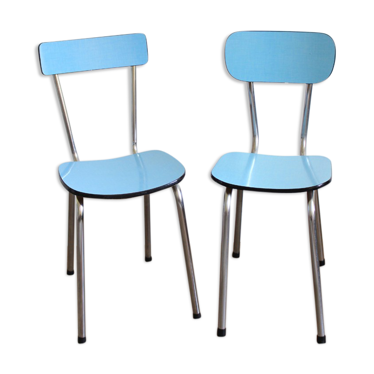 Duo blue formica chairs