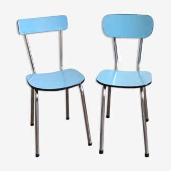 Duo blue formica chairs