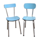 Duo de chaises en formica bleu