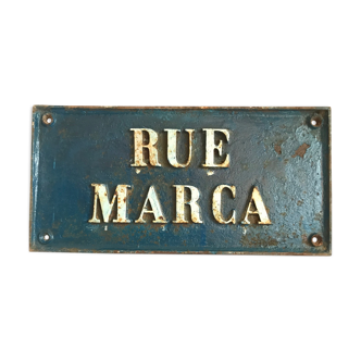 Plaque de rue vintage en fonte 1900