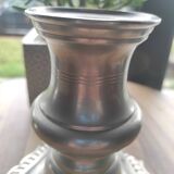 Candlestick or lamp in solid punched pewter