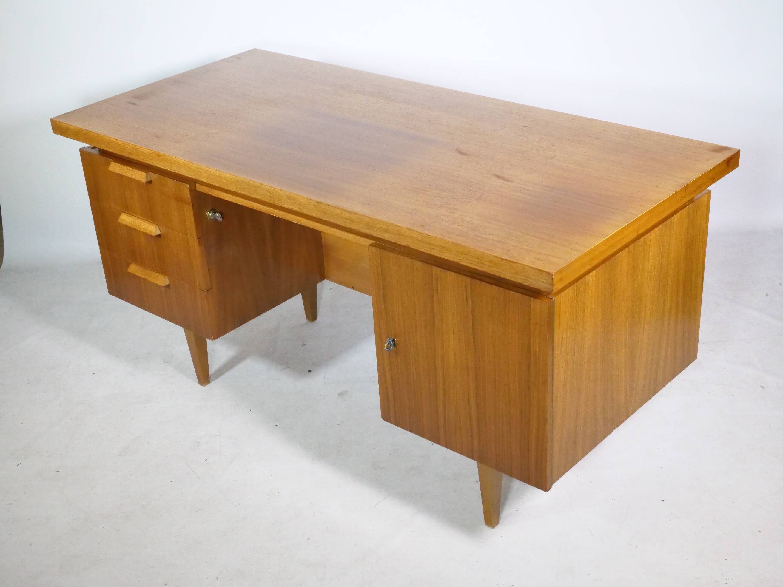 Mid-century desk, vintage design, teak, 1960s